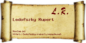 Ledofszky Rupert névjegykártya